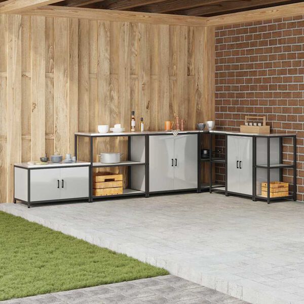 vidaXL Kitchen Storage with Shelf Silver 90 x 50 x 92 cm Steel