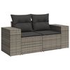 vidaXL 7 Piece Garden Sofa Set with Cushions Grey Poly Rattan