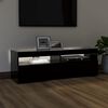 vidaXL TV Cabinet with LED Lights Black 120x35x40 cm