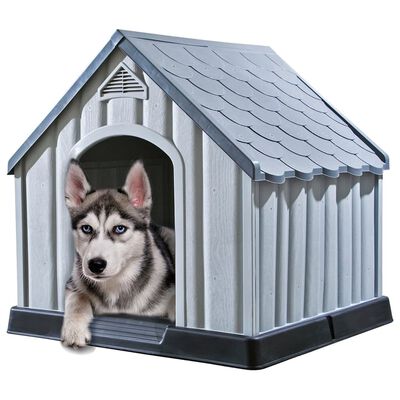vidaXL Dog House Grey 92x87x91 cm Plastic