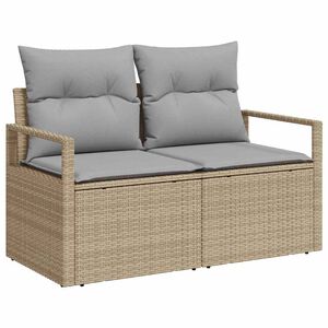 vidaXL Garden Sofa with Cushion 120 x 62 x 69 cm Poly Rattan