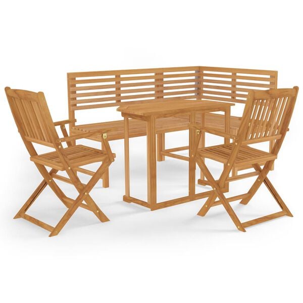 vidaXL 4 Piece Bistro Set Solid Acacia Wood