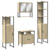 vidaXL 4 Piece Bathroom Furniture Set Sonoma Oak Engineered Wood