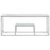 vidaXL Coffee Table Silver Stainless Steel and Tempered Glass