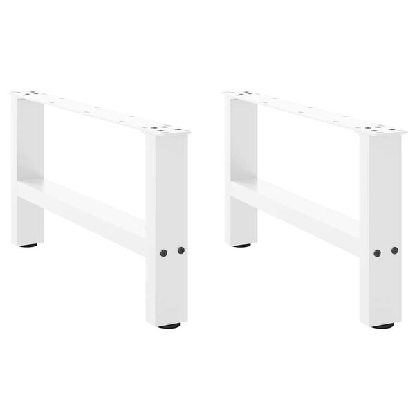 vidaXL Coffee Table Legs White 2 pcs 60x(30-31) cm Steel