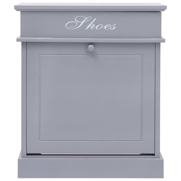 vidaXL Shoe Cabinet Grey 50x28x58 cm Paulownia Wood