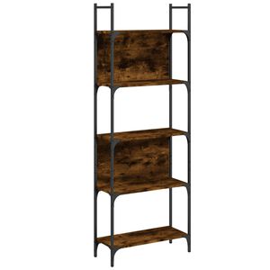 vidaXL Bookshelf 5-Tier Smoked Oak 60.5x24x166.5 cm Engineered Wood
