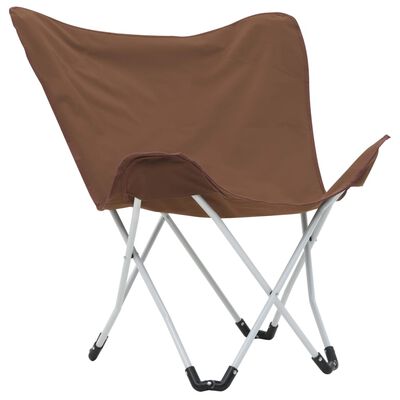 vidaXL Butterfly Camping Chairs 2 pcs Foldable Brown
