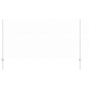 vidaXL Fence with Post Silver