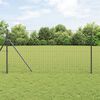 vidaXL Fence with Post Grey 1 x 10 m Steel