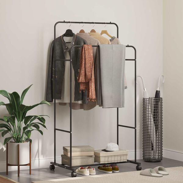 vidaXL Clothes Rack Plain Black 80 x 53 x 156 cm
