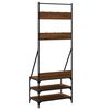 vidaXL Clothes Rack with Shoe Storage Brown Oak 70x40x184 cm