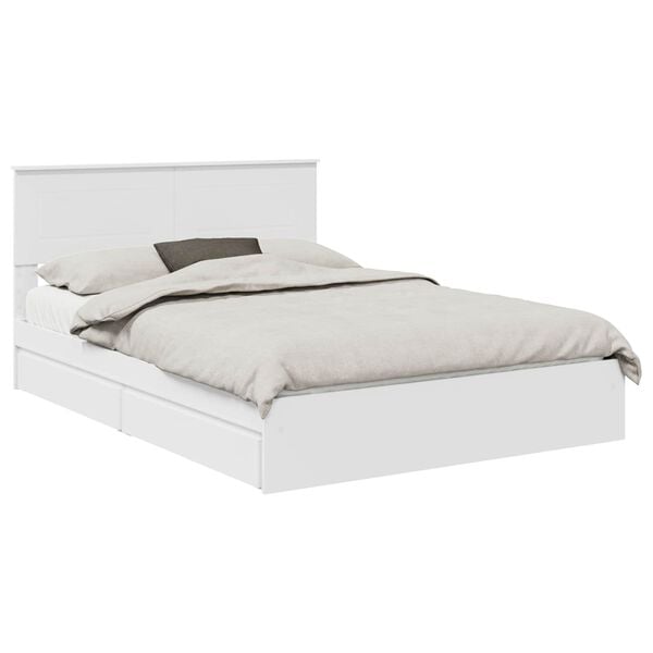 vidaXL Storage Bed with Headboard White 160 x 200 cm Engineered Wood