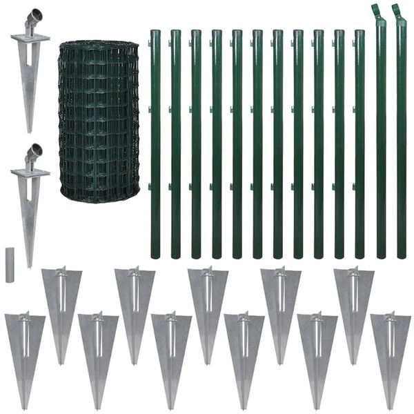 vidaXL Euro Fence Steel 25x1.7 m Green