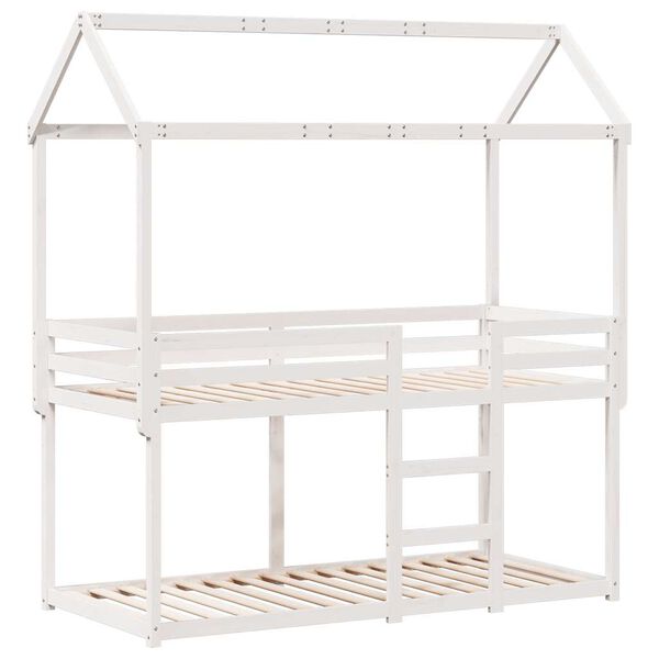 vidaXL Bunk Bed without Mattress White 90x200 cm Solid Wood Pine