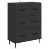 vidaXL Drawer Cabinet Black 66 x 34.5 x 89.5 cm Engineered Wood