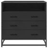 vidaXL Drawer Cabinet Black 70x41x70 cm Engineered Wood