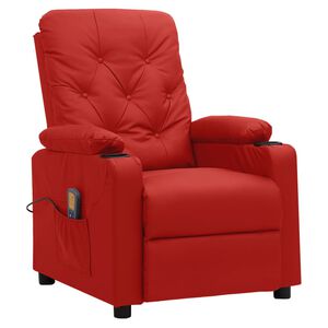 vidaXL Massage Chair Wine Red Faux Leather