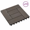 vidaXL Decking Tile 11 pcs Dark Brown 30 x 30 cm WPC