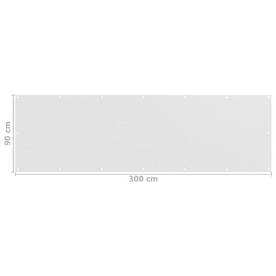 vidaXL Balcony Screen White 90x300 cm HDPE