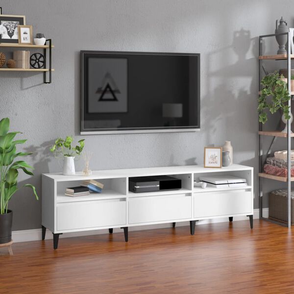 vidaXL TV Cabinet White 150x30x44.5 cm Engineered Wood