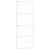 vidaXL Interior Door White 76x201.5 cm Tempered Glass&Aluminium Slim