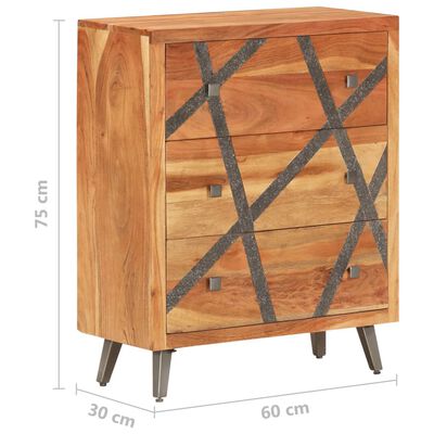 vidaXL Sideboard 60x30x75 cm Solid Acacia Wood