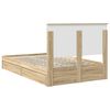 vidaXL Storage Bed with Drawer Sonoma Oak 135 x 190 cm Engineered Wood