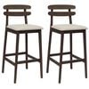 vidaXL Bar Stool 2 pcs Light Brown and Beige