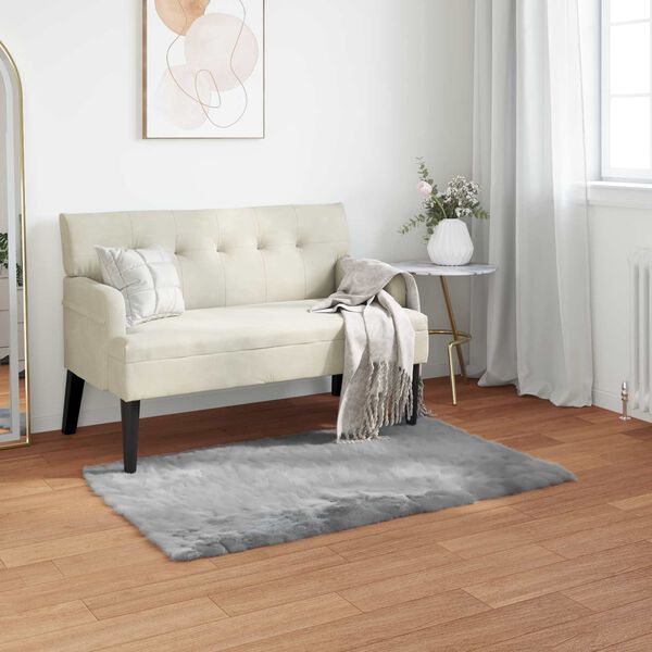 vidaXL Faux Sheepskin Rug Tafalla Grey 60 x 110 cm Polyester