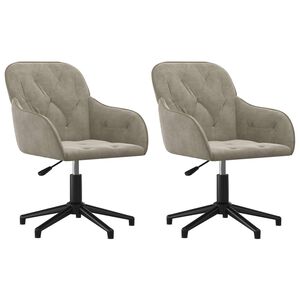 vidaXL Dining Chair 2 pcs Light Grey 55 x 59.5 x 77 cm Velvet