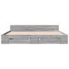 vidaXL Bed Frame with Drawers without Mattress Grey Sonoma 200x200 cm