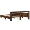 vidaXL Bed Frame with LED without Mattress Smoked Oak 200x200 cm