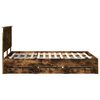vidaXL Bed Frame with Drawer Smoked Oak 140 x 200 cm Engineer Wood
