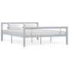 vidaXL Bed Frame without Mattress Grey and White Metal 160x200 cm