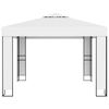 vidaXL Gazebo with Double Roof 3x3 m White