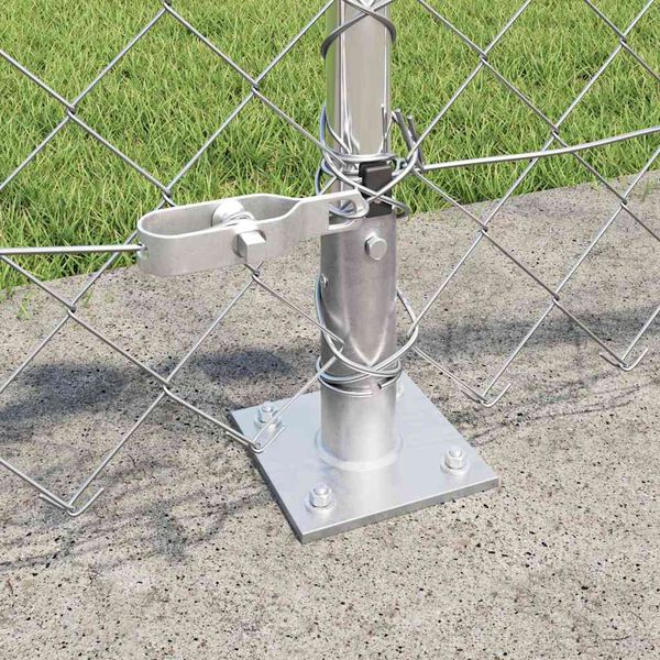 vidaXL Fence Post Silver 10 x 0.4 m (60 x 60 mm mesh) Steel