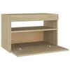 vidaXL Bedside Cabinet & LED Lights 2 pcs Sonoma Oak 60x35x40 cm