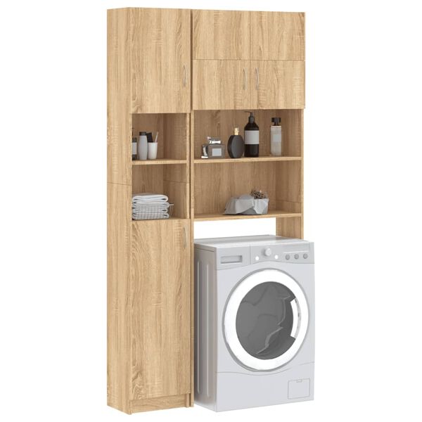 vidaXL Washing Machine Cabinet Set Sonoma Oak Engineered Wood