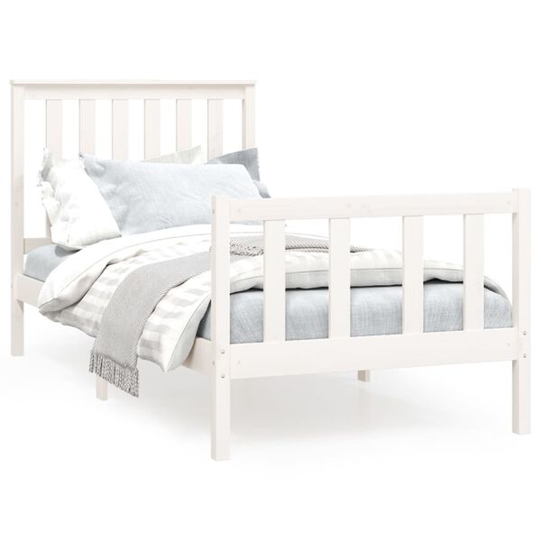 vidaXL Bed Frame without Mattress White 90x200 cm Solid Wood Pine