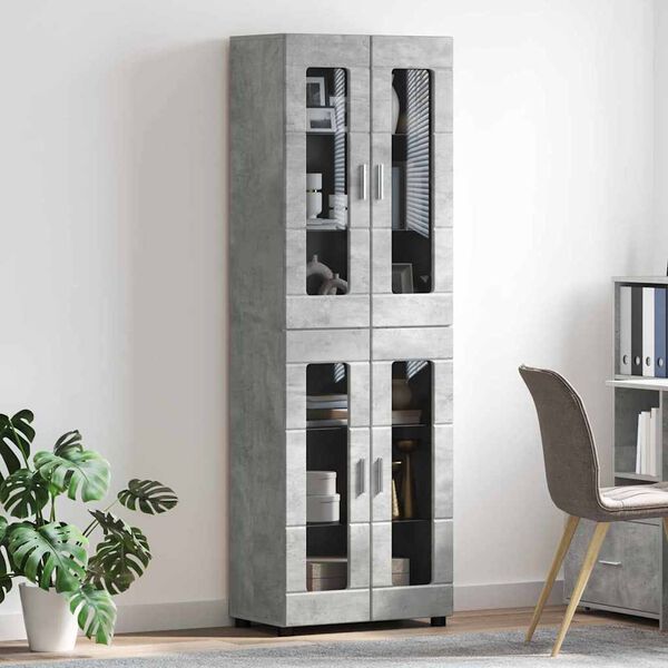 vidaXL Highboard FLORIN Concrete Grey 60 x 35 x 182 cm Engineered Wood