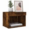 vidaXL Bedside Cabinet with LED Lights Wall-mounted Smoked Oak