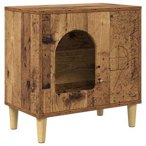 vidaXL Cat House Old Wood 51 x 30 x 52 cm Engineered Wood