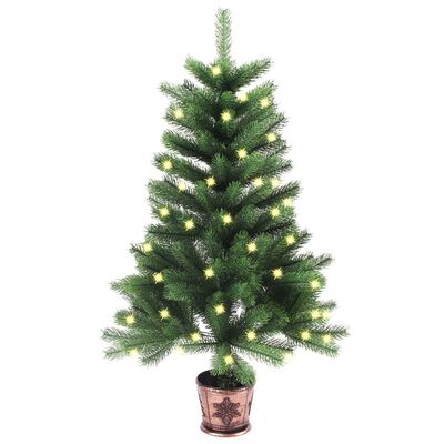 vidaXL Artificial Pre-lit Christmas Tree 65 cm Green