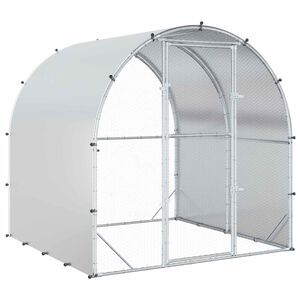 vidaXL Chicken Coop Silver 200 x 200 x 200 cm Galvanised Steel