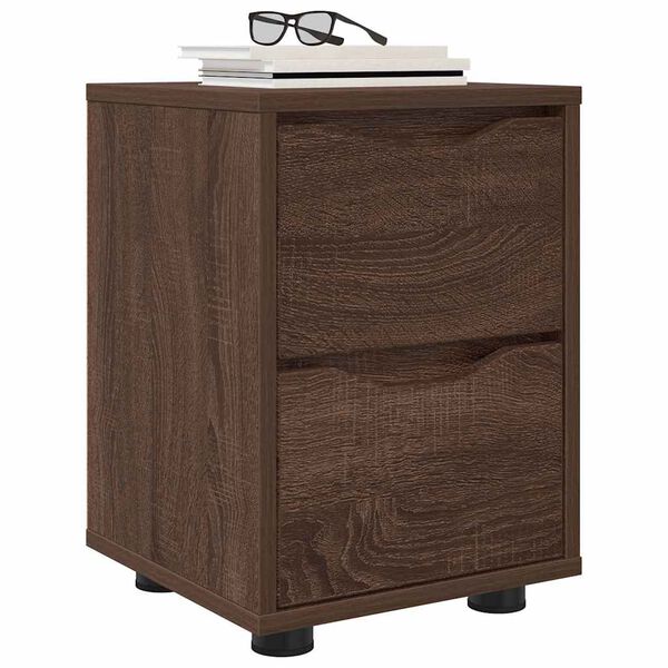 vidaXL Bedside Tables with Drawer 2 pcs Brown Oak 30.5 x 30 x 43 cm