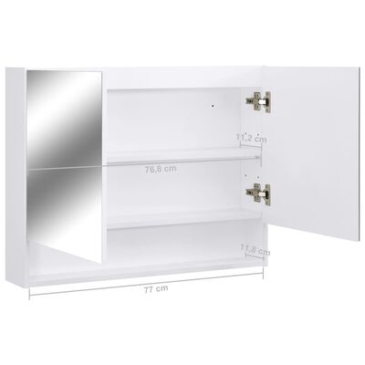 vidaXL LED Bathroom Mirror Cabinet White 80x15x60 cm MDF | vidaXL.ie