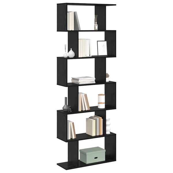 vidaXL Book Cabinet Black Oak 70 x 24 x 193.5 cm Engineered Wood