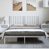 vidaXL Metal Bed Frame without Mattress with Headboard White 193x203cm