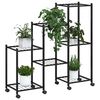 vidaXL Flower Stand with Wheels 83x25x83.5 cm Black Iron